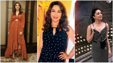 In love with high-chic polka dot pattern midi outfits? Anushka Sharma, Madhuri Dixit and Kiara Advani are your vogue Goddesses