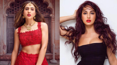 In love with scarlett red lipstick shade? Wear it like Sara Ali Khan and Nora Fatehi to impress your crush