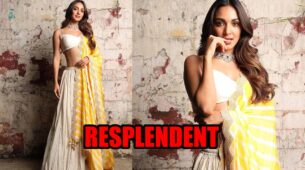 Kiara Advani looks resplendent in white lehenga paired with yellow embroidered dupatta, fans love it