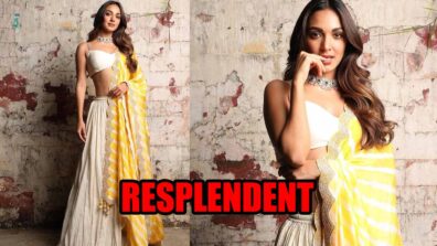 Kiara Advani looks resplendent in white lehenga paired with yellow embroidered dupatta, fans love it