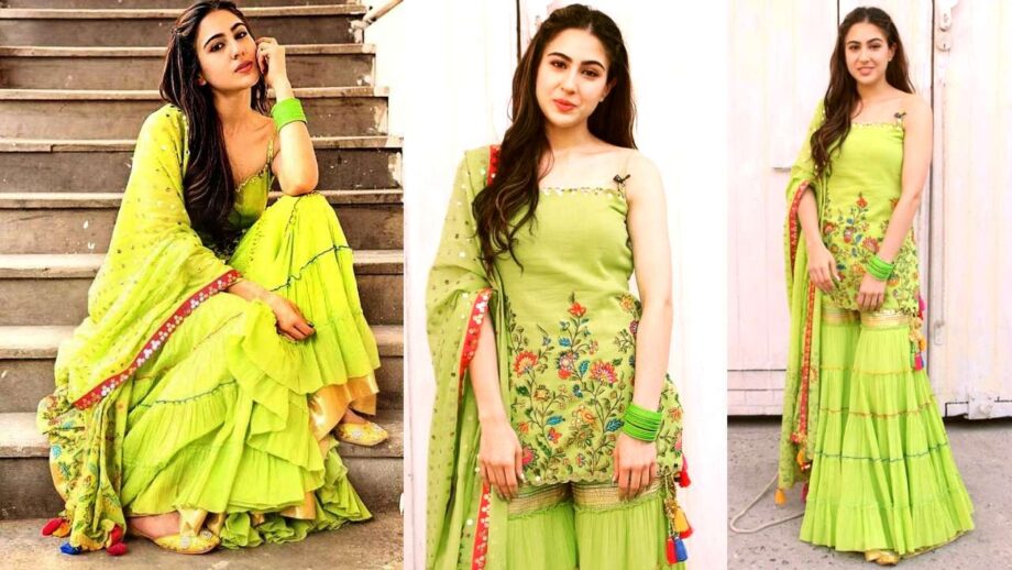 Kriti Sanon, Sara Ali Khan, Ananya Panday: Check Out How These B’Town Divas Styled Their Desi Looks In Neon Colors - 1