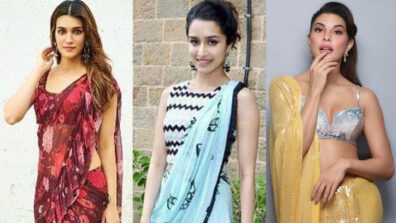 Kriti Sanon, Shraddha Kapoor, Jacqueline Fernandez & georgette partywear sarees, a quintessential visual delight