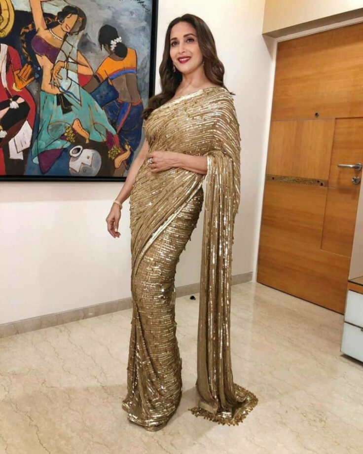 Madhuri Dixit VS Malaika Arora: Which B’Town Diva Kept Things Sizzling In Sequin Saree? - 0