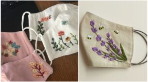 Make Amazing & Unique Organic Cotton Handmade Embroidery Mask At Home