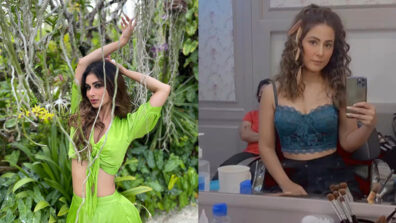 Mouni Roy and Hina Khan are here to stab hearts with their super hot bralette blouse designs, fans sweat