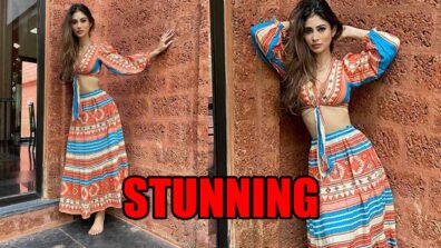 Mouni Roy sizzles in printed crop top and skirt, fans can’t stop praising