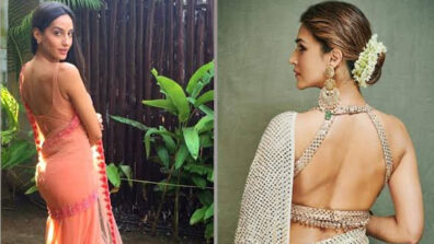 Nora Fatehi and Kriti Sanon raise the temperature with their sensuous backless saree designs, fans sweat