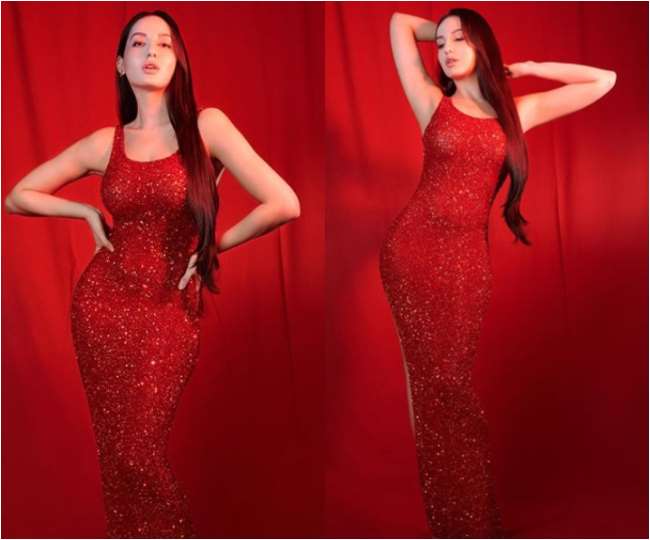 Nora Fatehi’s Love For Majestic Red Look Never Gets Old: Pictures Here - 0