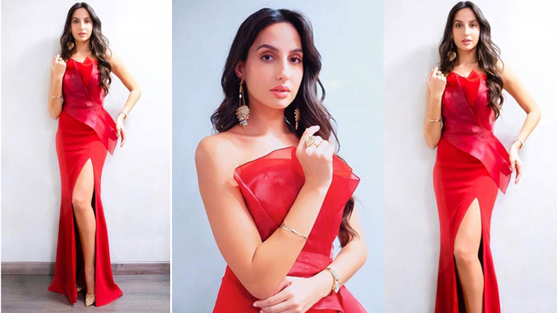 Nora Fatehi’s Love For Majestic Red Look Never Gets Old: Pictures Here - 1