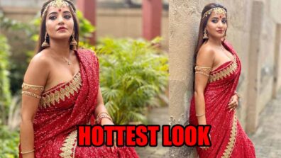 Param Sundari: Bhojpuri sensation Monalisa’s hottest look in red saree will make you feel the heat