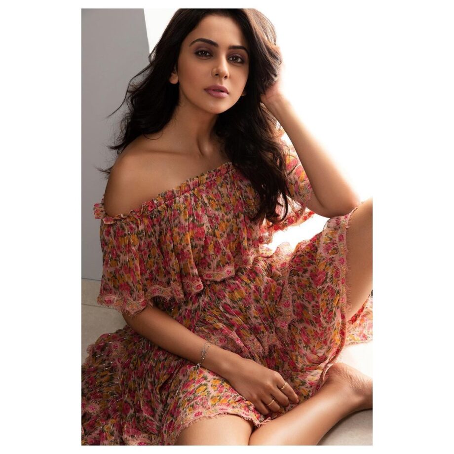 Pretty Girl Rakul Preet Singh In A Beautiful & Elegant Floral Dress - 4