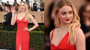 Pretty In Red: Sophie Turner Looks Like A Bombshell In Her Reddish Dress, View Pics