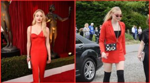 Pretty In Red: Sophie Turner Looks Like A Bombshell In Her Reddish Dress, View Pics