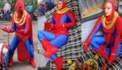 Rakhi Sawant protests outside the Bigg Boss OTT house in a Spiderman costume