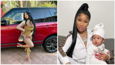 Rare Sight: Nicki Minaj Poses With Baby Boy Twinning In White