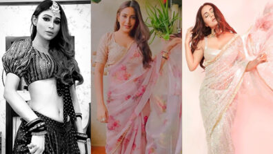 Saree Not Sorry: Surbhi Chandna, Mouni Roy and Hina Khan set the sensuality quotient on fire in hot saree designs, fans sweat