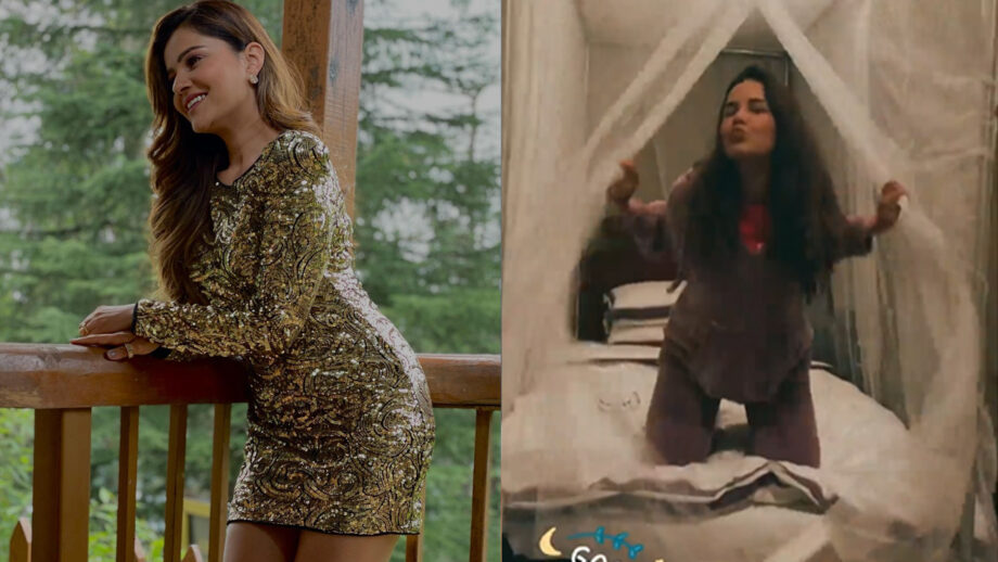 [Video] Bigg Boss Bold Beauties: Rubina Dilaik flaunts her hot pair of legs in golden shimmery outfit with a killer smile, Jasmin Bhasin plays hide and seek in bed 459899