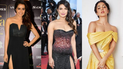 Shraddha Kapoor, Priyanka Chopra, Kiara Advani and ‘burning hot’ off-shoulder thigh high slit dresses, a quintessential visual delight