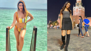 Vacation Mode On: Surbhi Chandna is a sensuous water baby in a multicoloured bikini, Surbhi Jyoti looks smoking hot in a black short skirt in Moscow