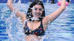 Viral Pics: Kajal Aggarwal looks smoking hot in printed bikini, takes to swimming to beat the heat