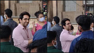 Viral Pictures: Police intervene to calm down college kids wanting to catch a glimpse of Ayushmann Khurrana on Doctor G set in Prayagraj