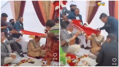 Wedding visitors enjoy an extraordinary ‘back-and-forth’, fall near the mandap, Check Out The Viral Video