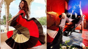 Zaalima mein kehlayi: Shraddha Arya feels like the romantic vibe in a desi babe in red & black lehenga choli, Dheeraj Dhoopar says ‘bring it on’