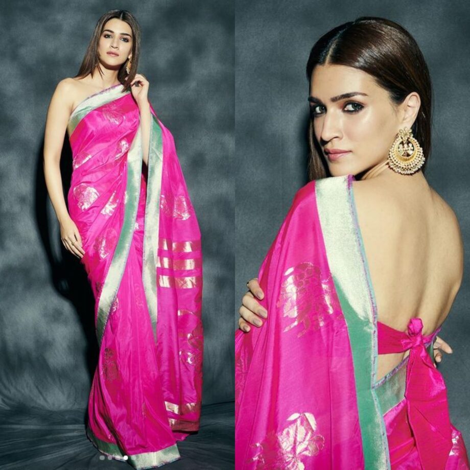 5 Times Mimi Star Kriti Sanon Accentuated Her Sarees With Unique Blouses And We Are Obsessed - 4