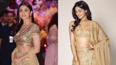 Glistening Like A Golden Goddess: Alia Bhatt Vs Ananya Panday: Which Diva’s Regal Sparkling Lehenga Is Your Pick? Vote Here