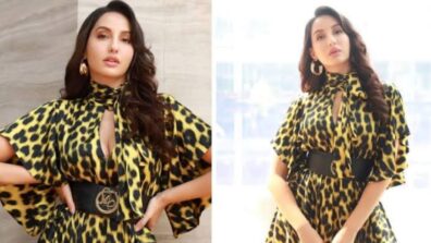 Priceless Beauty Queen Nora Fatehi Is Shelling Out Truckloads Of Hotness In A Cheetah Printed Sizzling Outfit, Fans Left Crashing