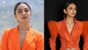Orange Is The New Black: Kiara Advani VS Rakul Preet Singh: Which Diva Looks Sultry In An Orange Pant Suit?