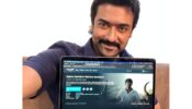 An overwhelmed Suriya watches his recently released movie, Raame Aandalum Ravane Aandalum, launched exclusively on Amazon Prime Video