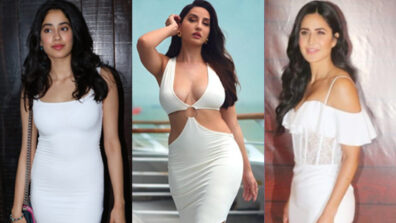 B-Town Curvaceous Beauties: Janhvi Kapoor, Nora Fatehi and Katrina Kaif flaunt their hourglass structure with perfection in white bodycon dresses, are you already crushing?