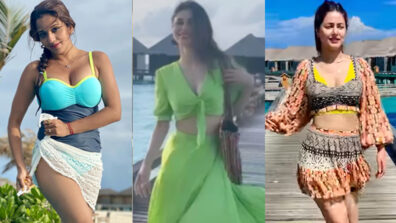 Beach Waala Swag: Bhojpuri hottie Monalisa, Mouni Roy and Hina Khan are sensuous water babies, check out their hot avatars