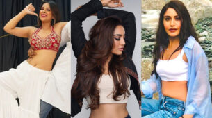Burning Hot Babes: Nia Sharma, Surbhi Jyoti and Surbhi Chandna flaunt their curvaceous midriffs in bralettes, fans sweat