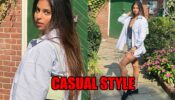 Casual Style: Suhana Khan looks gorgeous in oversized shirt with a tank top and shorts
