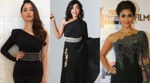 Dark and sensuous: Tamannaah Bhatia, Rashmika Mandanna and Pooja Hegde dazzle in burning hot black one-shoulder outfits, see viral pics