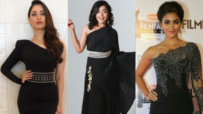 Dark and sensuous: Tamannaah Bhatia, Rashmika Mandanna and Pooja Hegde dazzle in burning hot black one-shoulder outfits, see viral pics