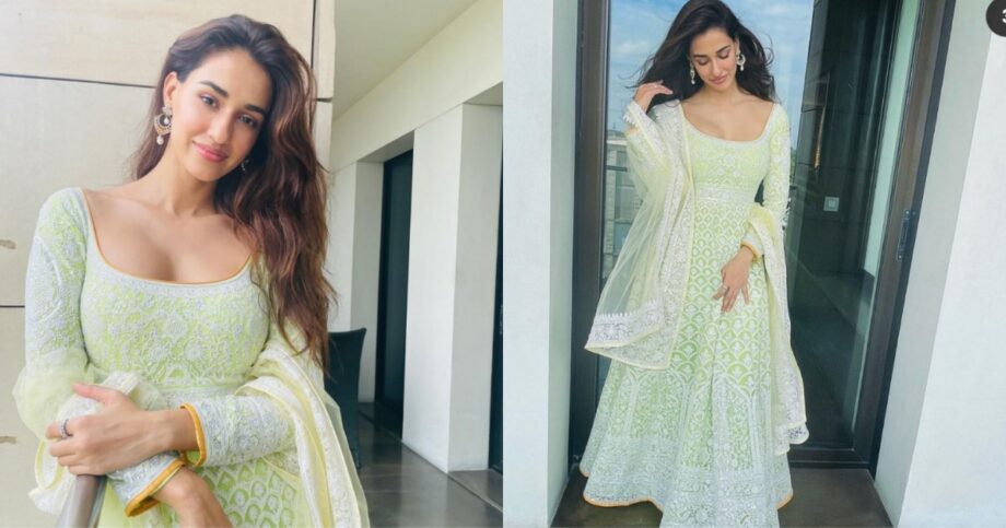 Desi Attire: Malang Actress Disha Patani Gets All Decked Up In An Abu Sandeep Anarkali; We Think It’s Perfect - 0