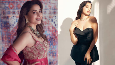 Desi Vs Videsi: ‘Dhak Dhak Queen’ Madhuri Dixit’s royal elegant Indo-Western ethnic avatar Vs ‘Dilbar hottie’ Nora Fatehi’s western swag, which one is hotter? (Ultimate Fan Battle)