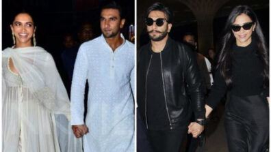 Desi Vs Videsi Style Challenge: Ranveer Singh and Deepika Padukone twinning in traditional ethnic blue or dark and sensuous black, which one is your favourite? (Fan Battle)