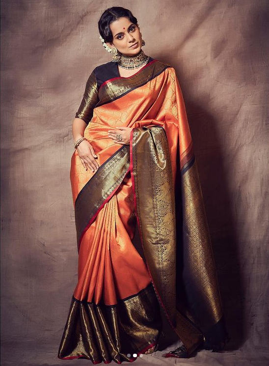 Elegant Grey To Vibrant Orange: Kangana Ranaut’s Silk Sarees For Any Occasion, Take Notes - 2