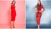 Every Woman Has Her Shade Of Red: Karisma Kapoor Vs Malaika Arora: Which Diva’s Red Bodycon Midi Dress Would You Like To Steal For A Cocktail Party?