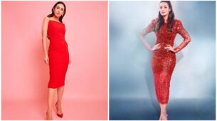 Every Woman Has Her Shade Of Red: Karisma Kapoor Vs Malaika Arora: Which Diva’s Red Bodycon Midi Dress Would You Like To Steal For A Cocktail Party?