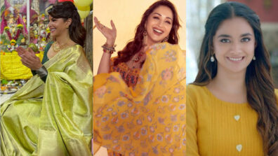 Festival Fashion Goals: Jacqueline Fernandez, Madhuri Dixit and Keerthy Suresh shine bright like diamonds in yellow traditional ethnic avatars, are you in love already?