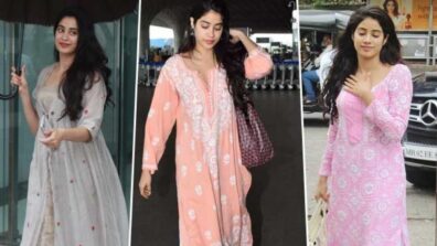 From Pink Chikankari To Fringe Set: 5 Kurta Palazzo Sets By Janhvi Kapoor That You Can Easily Recreate