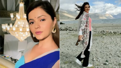 Haye Garmi: Bigg Boss 14 winner Rubina Dilaik flaunts her curvaceous midriff in royal-blue saree, Jasmin Bhasin is busy satiating her quench for wanderlust