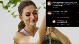 How Adorable: Bengali beauty Mimi Chakraborty drops an adorable playful moment, Nusrat Jahan reacts