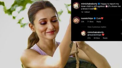 How Adorable: Bengali beauty Mimi Chakraborty drops an adorable playful moment, Nusrat Jahan reacts