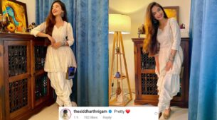 How Cute: Siddharth Nigam is in awe of Anushka Sen’s pretty traditional look, diva gives him a hug in return